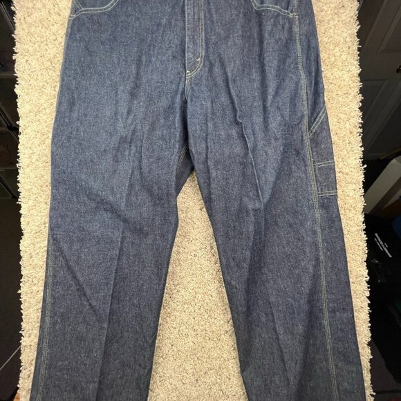 Levis Denim Jeans Mens 36x30 Gray Dark Blue Straight Leg Casual Work Jeans Tools - Picture 1 of 9